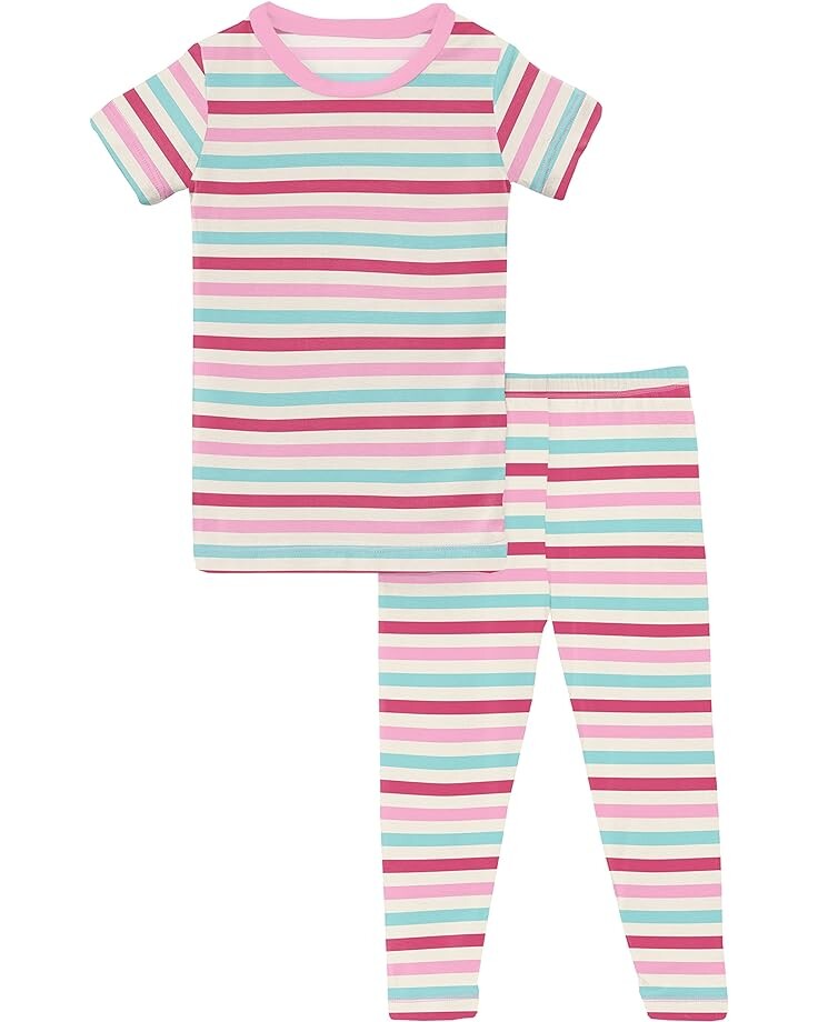 

Пижамный комплект Kickee Pants Short Sleeve Pajama Set, цвет Sock Hop Stripe