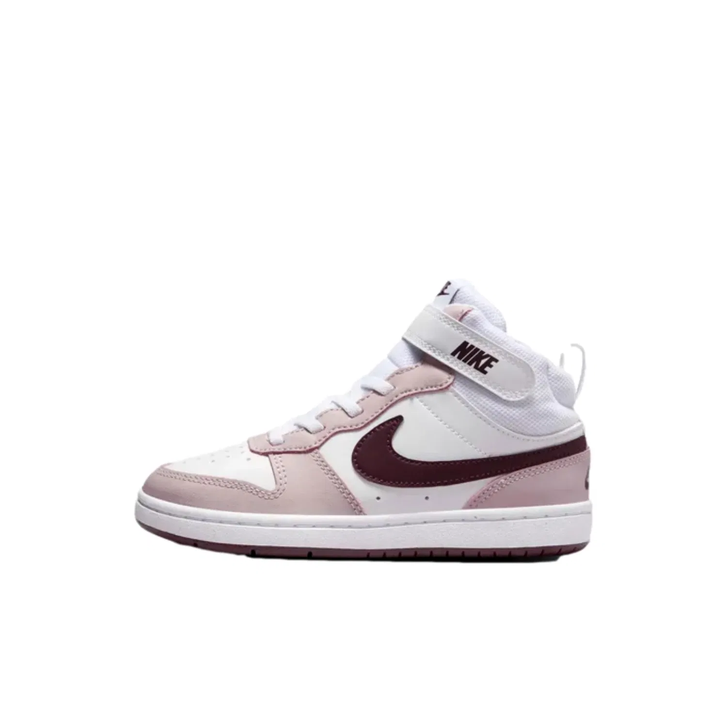 Nike Court Borough Mid 2 White / Burgundy Crush CD7783-118 Pre-School