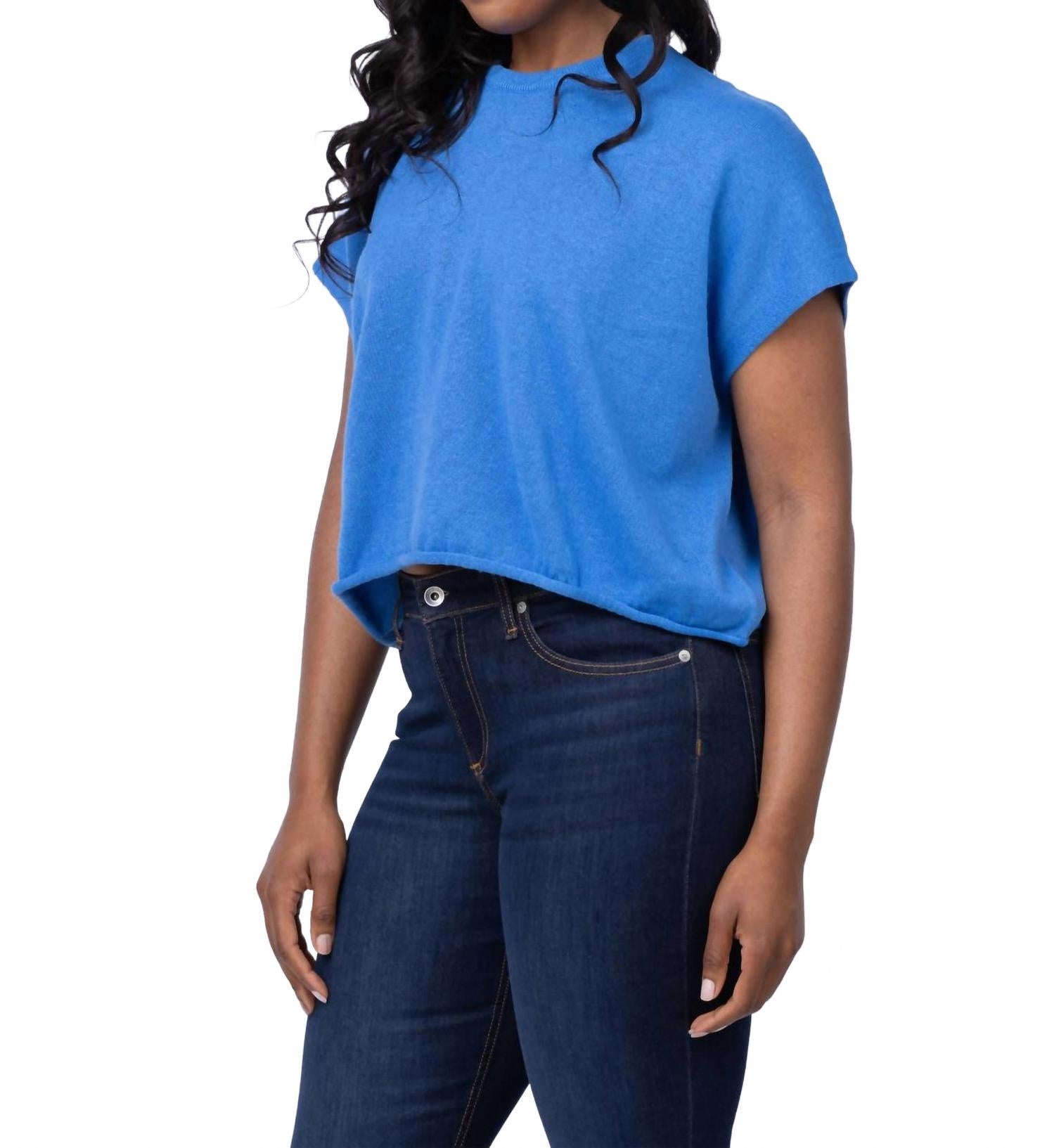 

Легкий топ из органического хлопка в лазурно-голубом цвете White + Warren