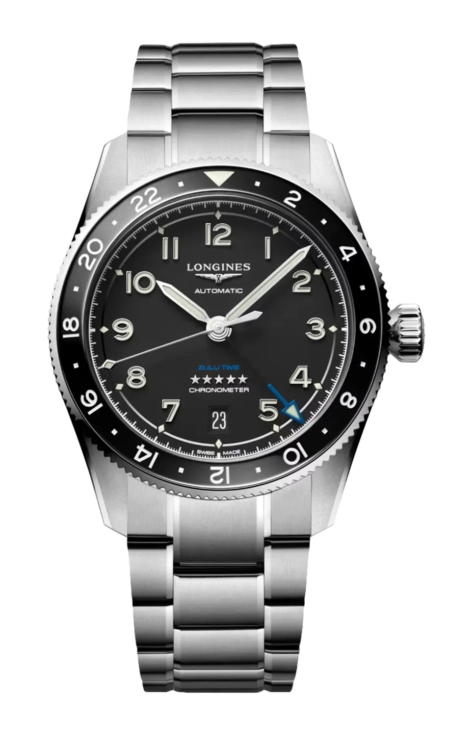 LONGINES SPIRIT ZULU TIME 39 ММ - L3.802.4.53.6, черный
