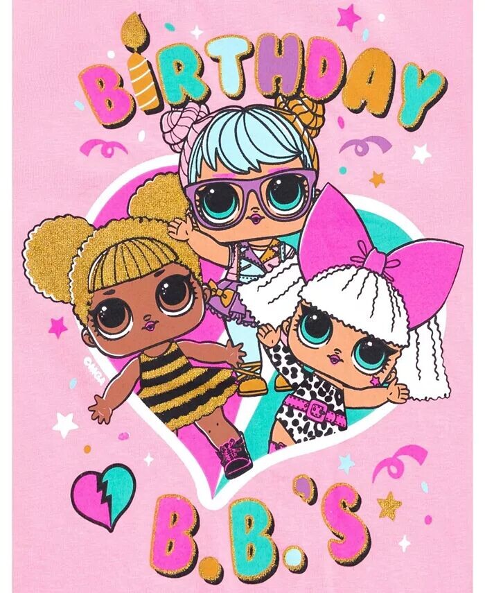 Футболка для девочек Diva Bon Bon Queen Bee Neon QT на день рождения L.O.L. Surprise!, розовый — фото 2