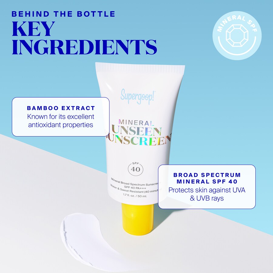 Минеральный солнцезащитный крем Unseen SPF 40 Supergoop!, 1.7 oz /50 ml — фото 4