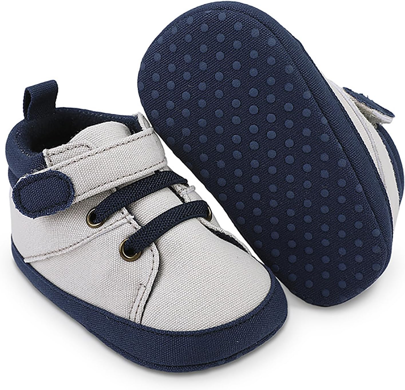 

Детские кроссовки SOFMUO для мальчиков и девочек, высокие на щиколотку, из искусственной кожи, с нескользящей подошвой, мягкой резиновой подошвой, для малышей, детская обувь для униформы, A2/Canvas Grey