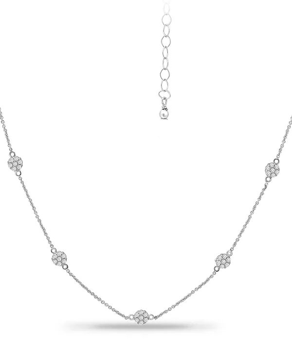 

Эффектное мини-колье с кубическим цирконием, 16 дюймов + 2 дюйма, создано для Macy's. Giani Bernini, silver