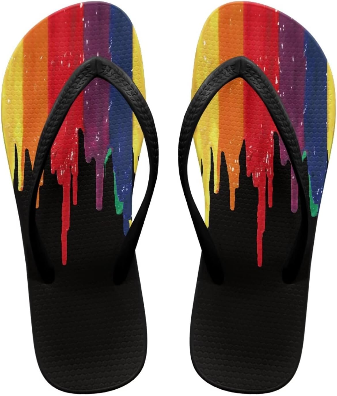 

Вьетнамки с черепом для женщин и мужчин, летние пляжные повседневные сандалии, удобные шлепанцы для душа Pointodoor, Rainbow Print