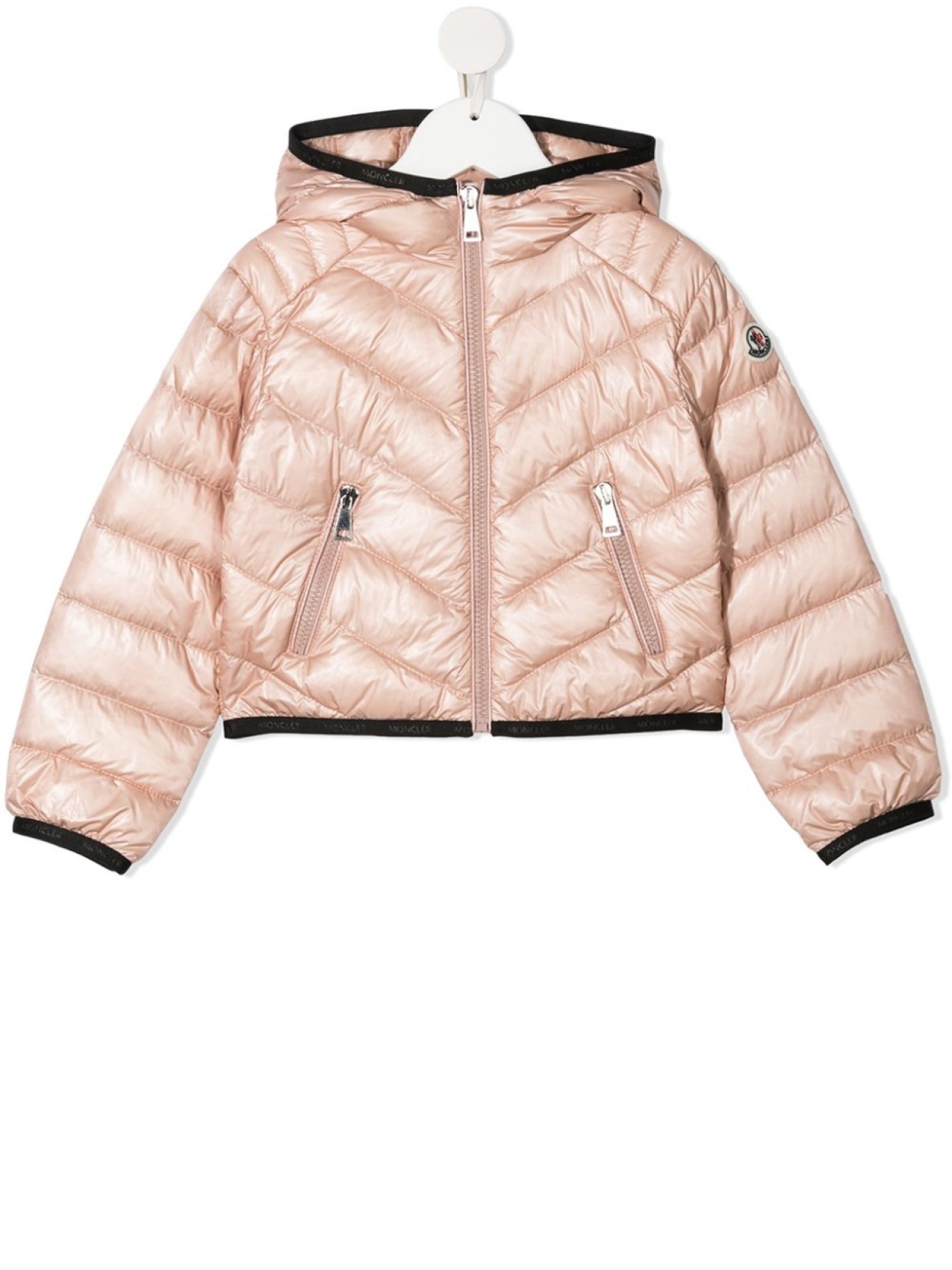 

Пуховик с капюшоном Moncler Enfant, розовый