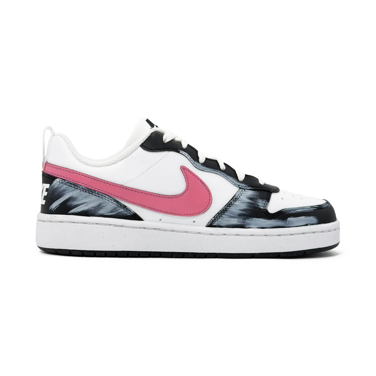 Кроссовки для скейтбординга Court Borough Low top детские, Black White, унисекс Nike, Black White Pink — фото 3