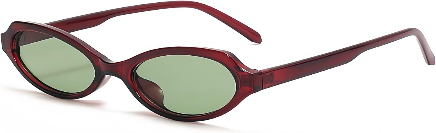 

Солнцезащитные очки для мужчин и женщин - защита UV400 - маленькие овальные линзы с леопардовым принтом, цветные, для занятий спортом на открытом воздухе и вождения QWBSER, 4