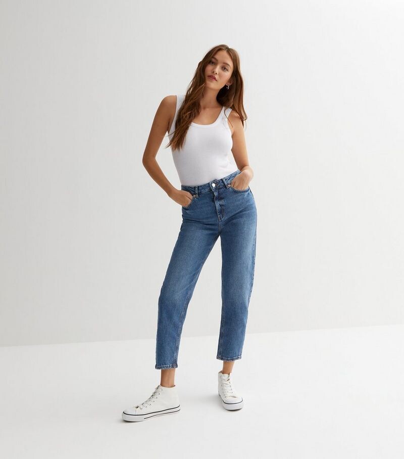 

Синие джинсы Tori Mom для увеличения талии New Look, синий