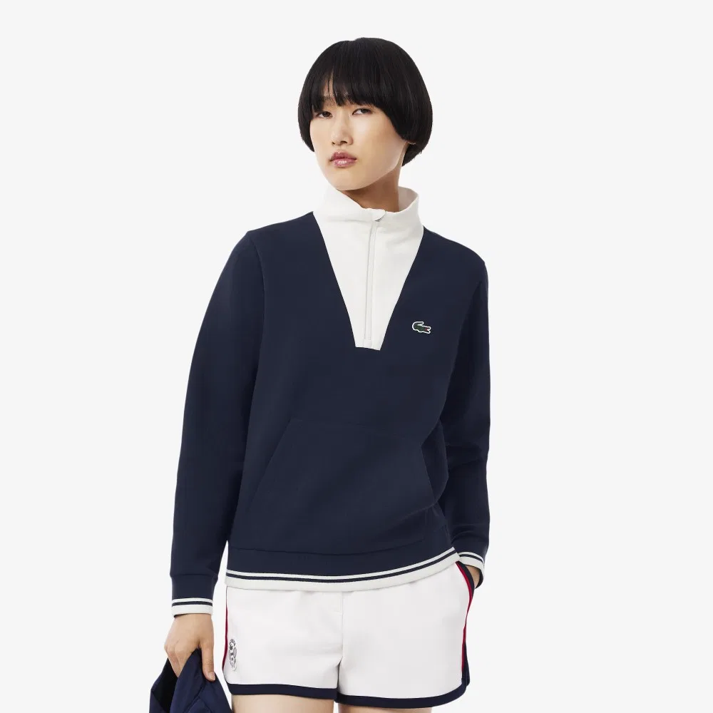 Свитшот Lacoste Heritage Tennis, на молнии, тёмно-синий
