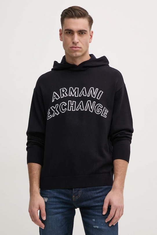 

Свитер с добавлением шерсти Armani Exchange, темно-синий