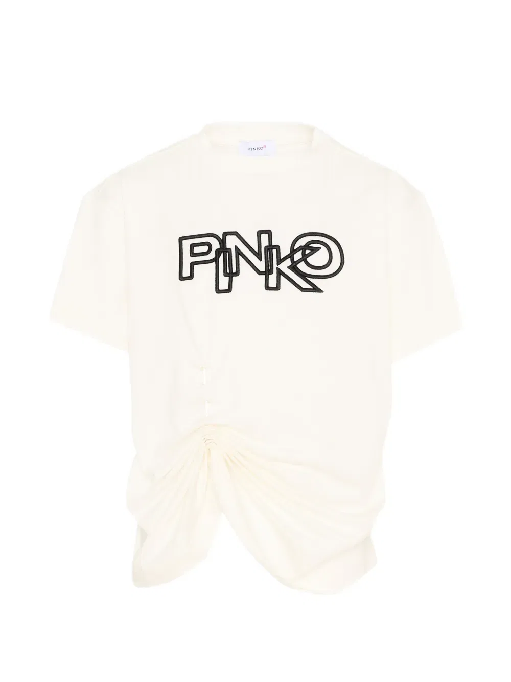 Футболка с коротким рукавом и логотипом Pinko Kids, нейтральный