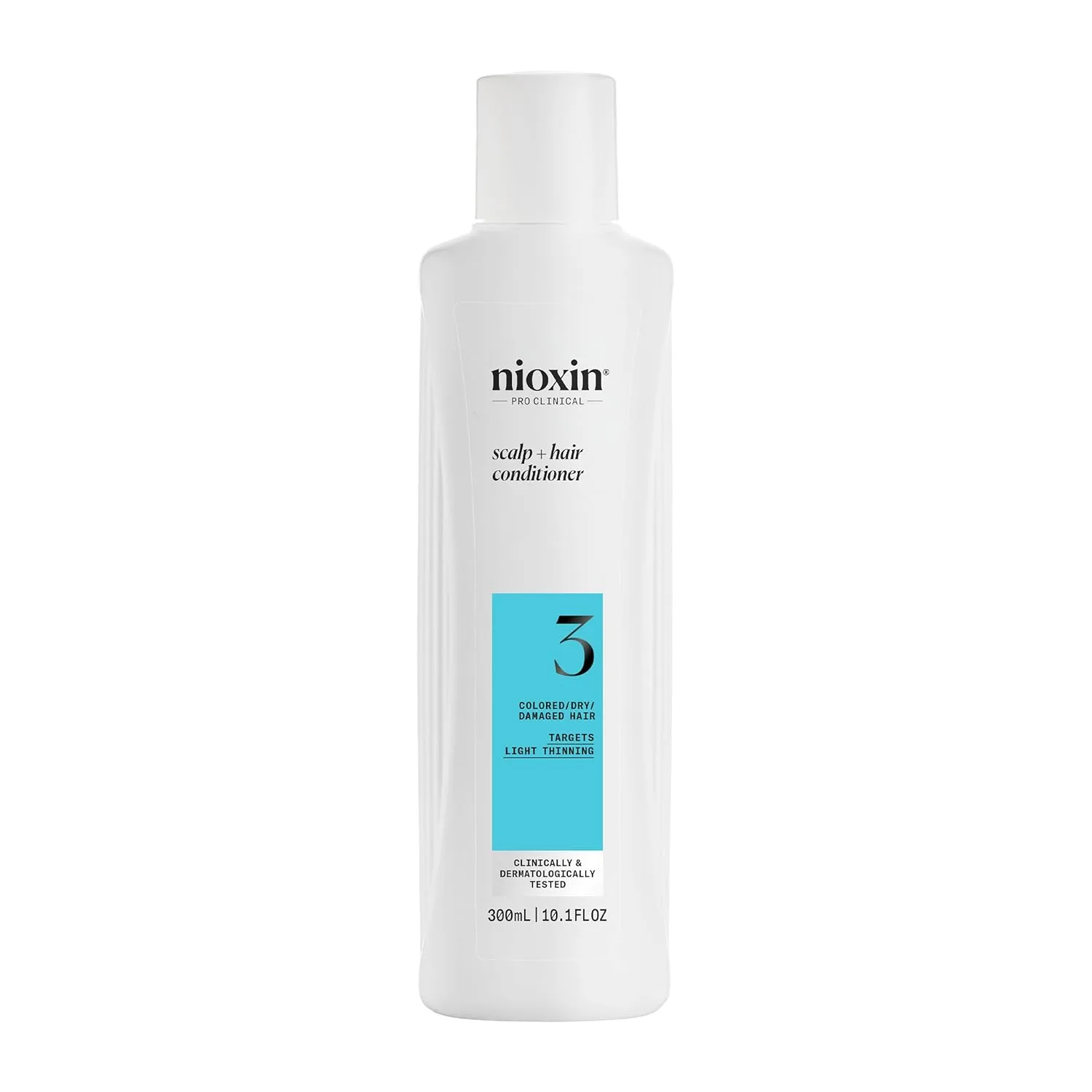 Nioxin System 3 кондиционер для уплотнения кожи головы и волос для окрашенных, сухих и поврежденных волос с легким истончением, поддерживает яркость цвета, укрепляет и питает с ниацинамидом и биотином, способствует жизненной силе 299 мл (.)