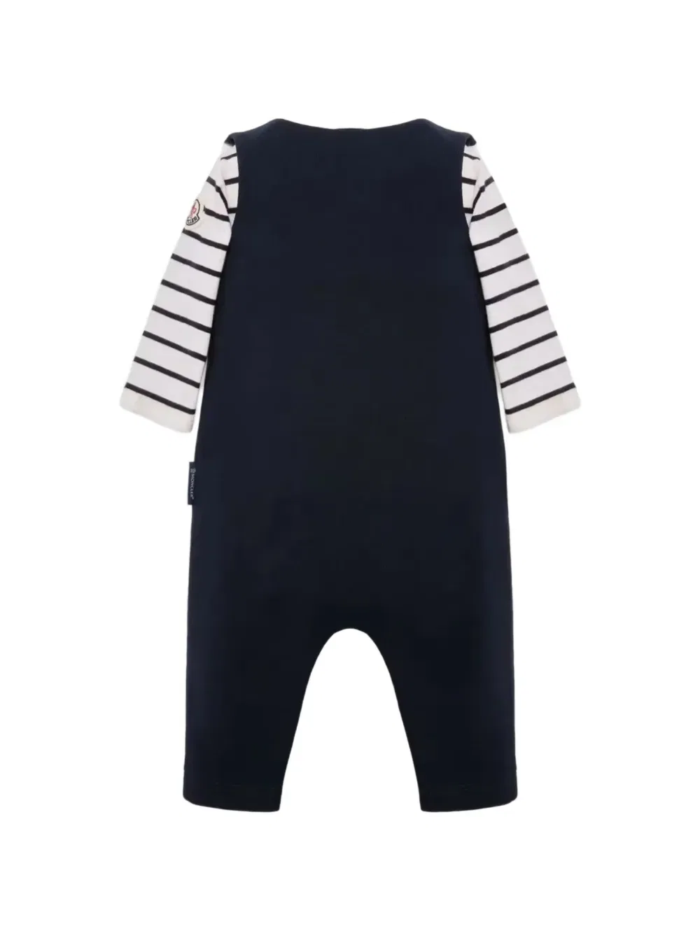 Полосатый хлопковый комплект Moncler Enfant, синий — фото 2