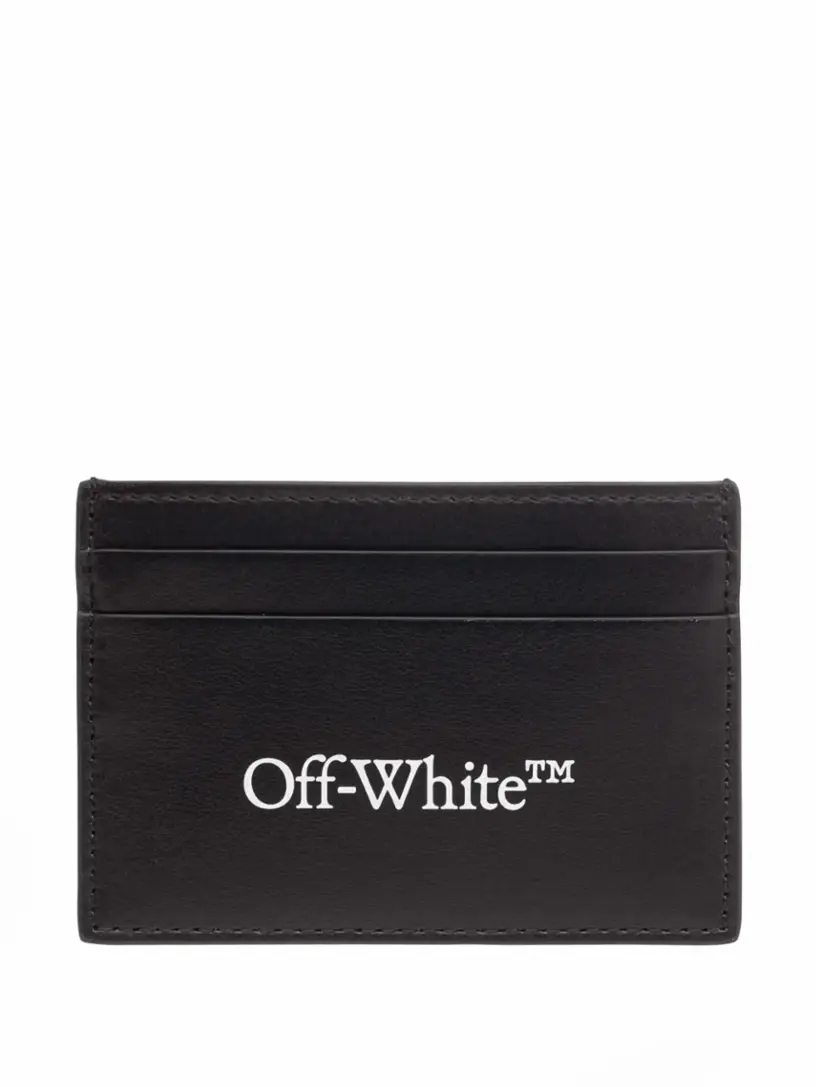 

Кожаная визитница с логотипом Off-White, черный