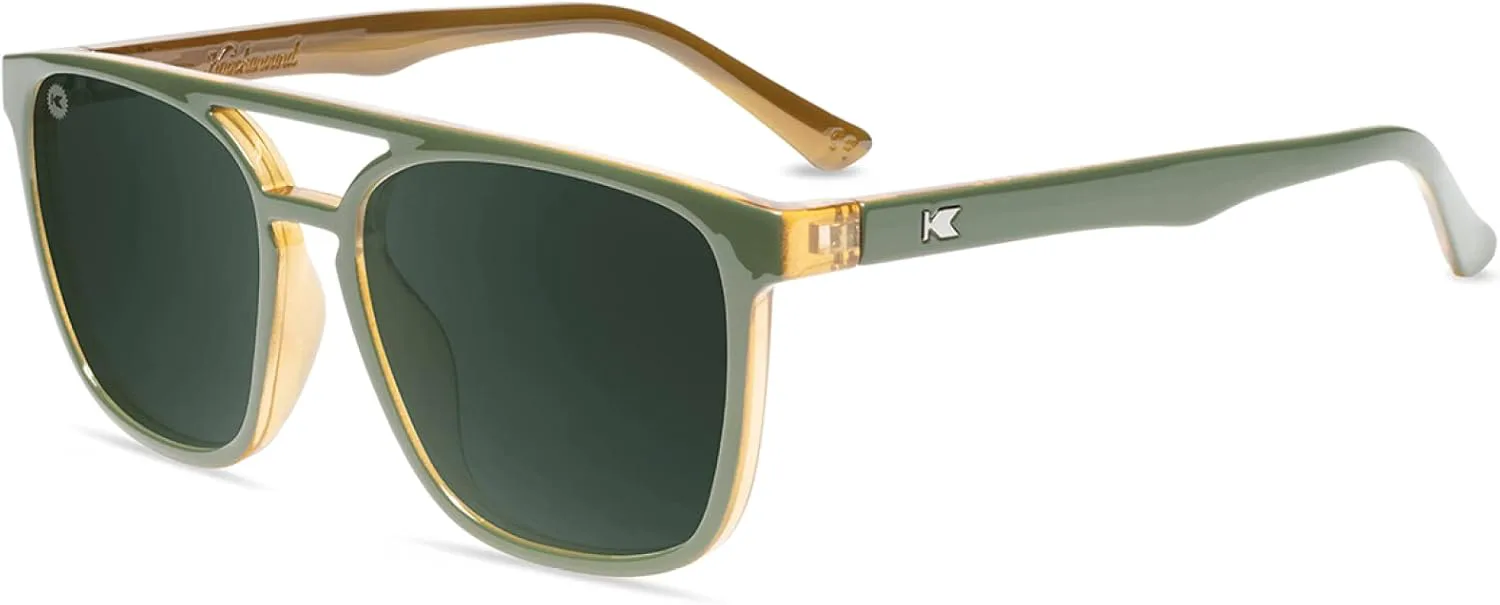 

Поляризованные солнцезащитные очки Knockaround Brightsides для мужчин и женщин - в стиле ретро - защита от УФ-излучения UV400, Coyote Calls / Aviator Green