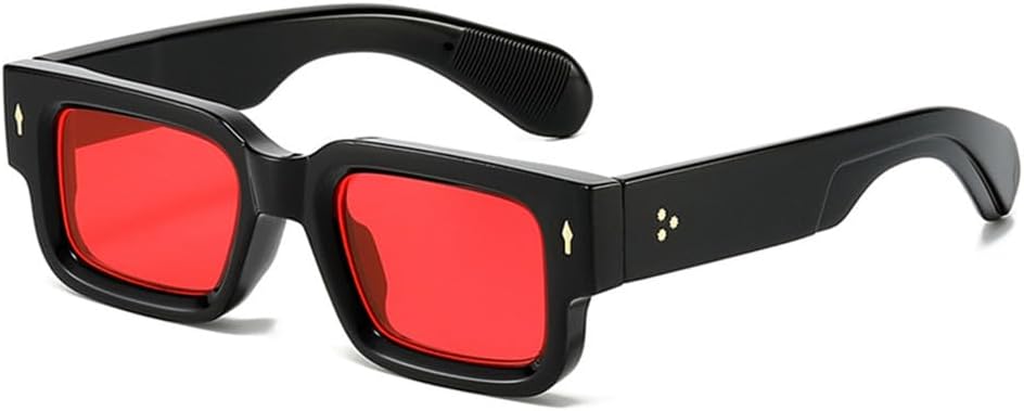 

Женские солнцезащитные очки Jelly Color Rivets с красно-синими заклепками и защитой от УФ-излучения UV400, мужские очки для занятий спортом на открытом воздухе, бега и езды generic, Black Red