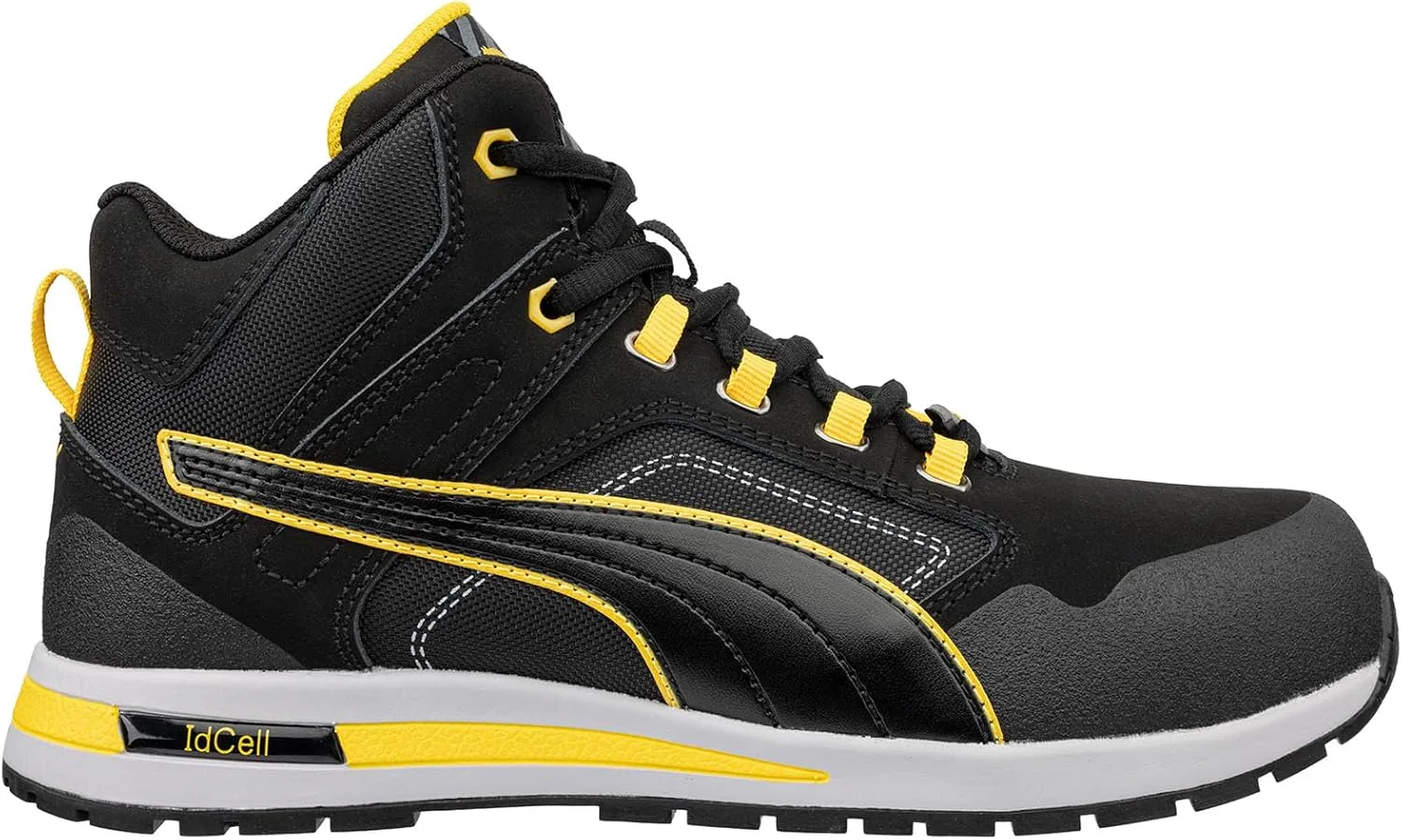 PUMA Crosstwist MID SB Универсальные защитные кроссовки с противоскользящими свойствами из проколов, черный/желтый — фото 3