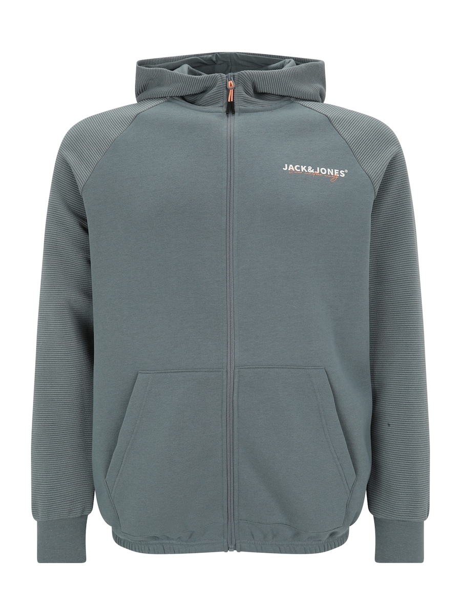 

Толстовка с капюшоном на молнии Jack & Jones Plus JJTHATCHER, темно-синий