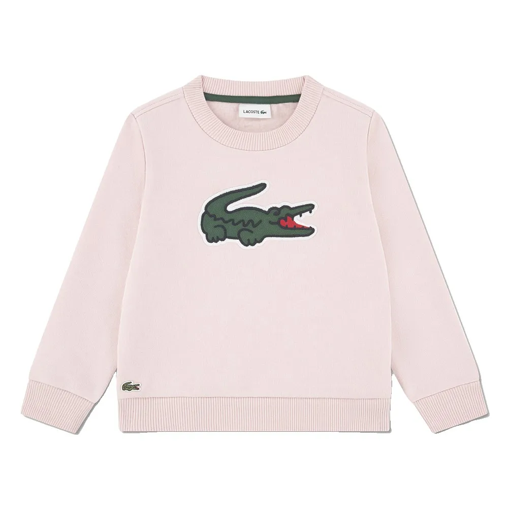 Детская флисовая толстовка Lacoste с аппликацией из пике Lacoste kids, розовый