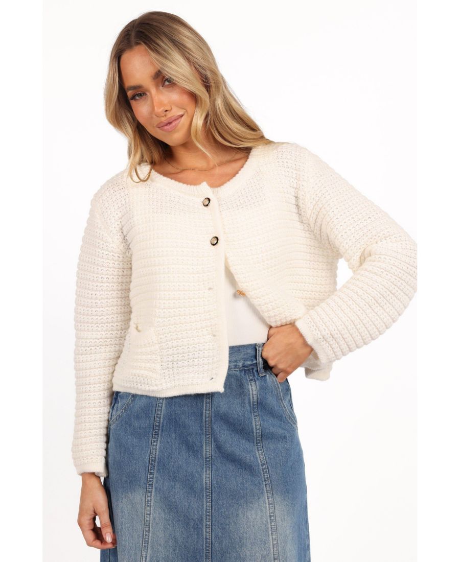 

Женский кардиган с вышивкой на пуговицах спереди Petal and Pup, Off-white