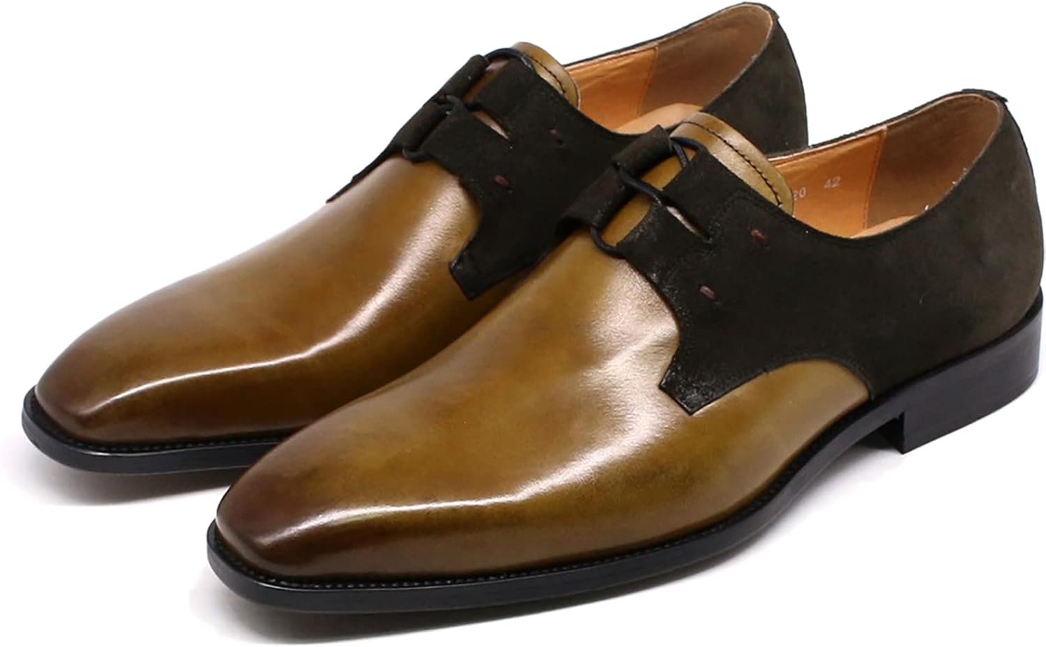 

Мужские классические туфли-оксфорды из натуральной кожи на шнуровке, деловые, повседневные, с перфорацией, для свадебных вечеринок, дерби, красные, 42 Generic