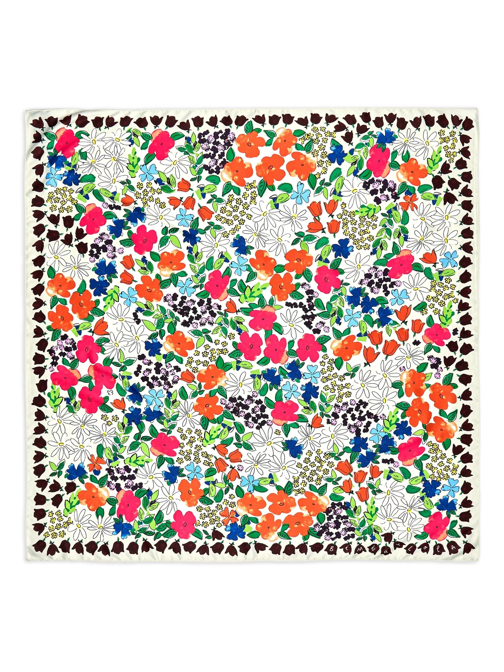 

Платок с цветочным принтом Bimba Y Lola, белый