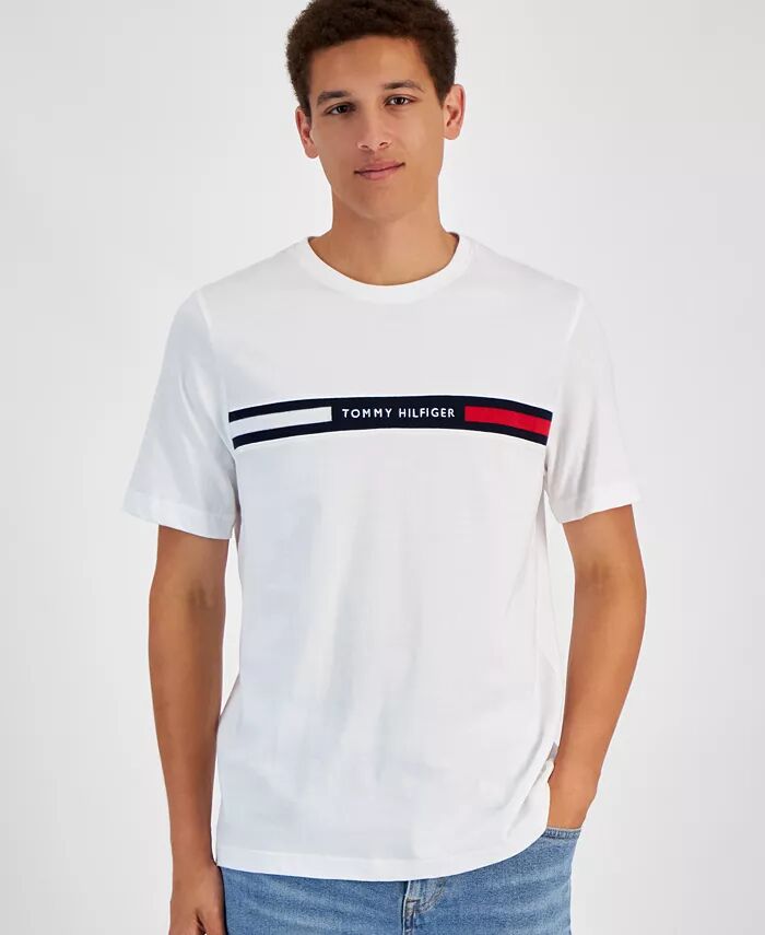 

Мужская футболка с коротким рукавом и вставкой на груди с логотипом Tommy Hilfiger, белый