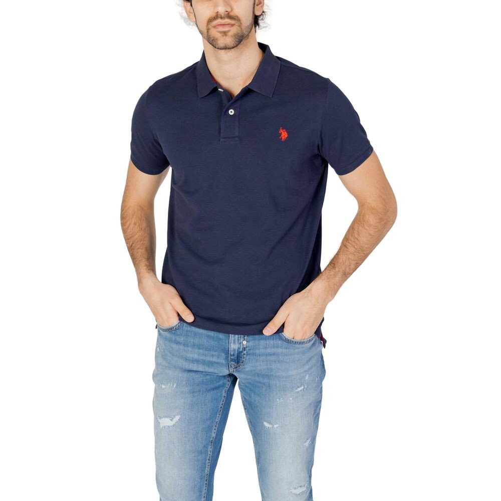 

Синяя хлопковая рубашка-поло U.S. Polo Assn.