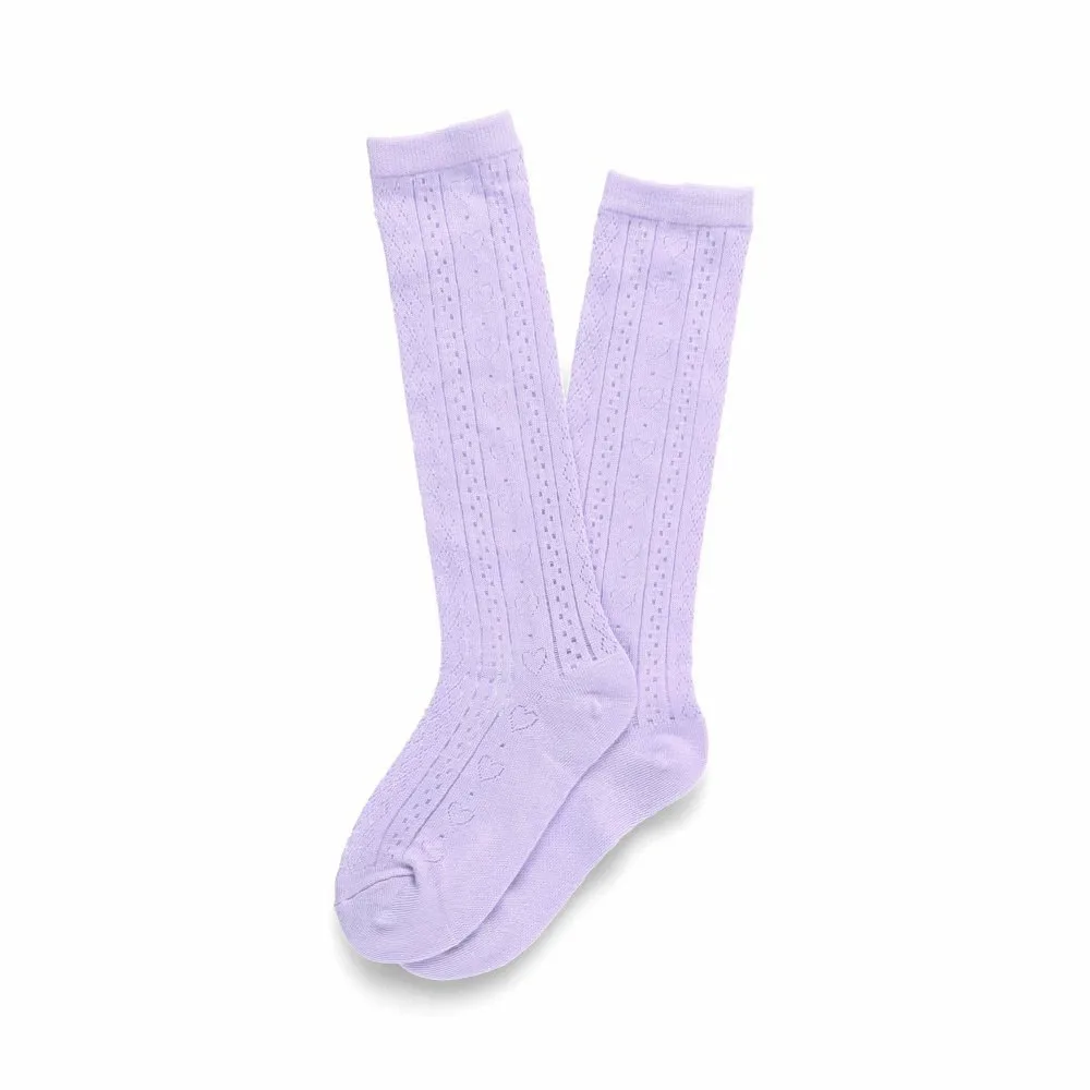 Носки гольфы с узором в виде сердечек Branshes, Lavender