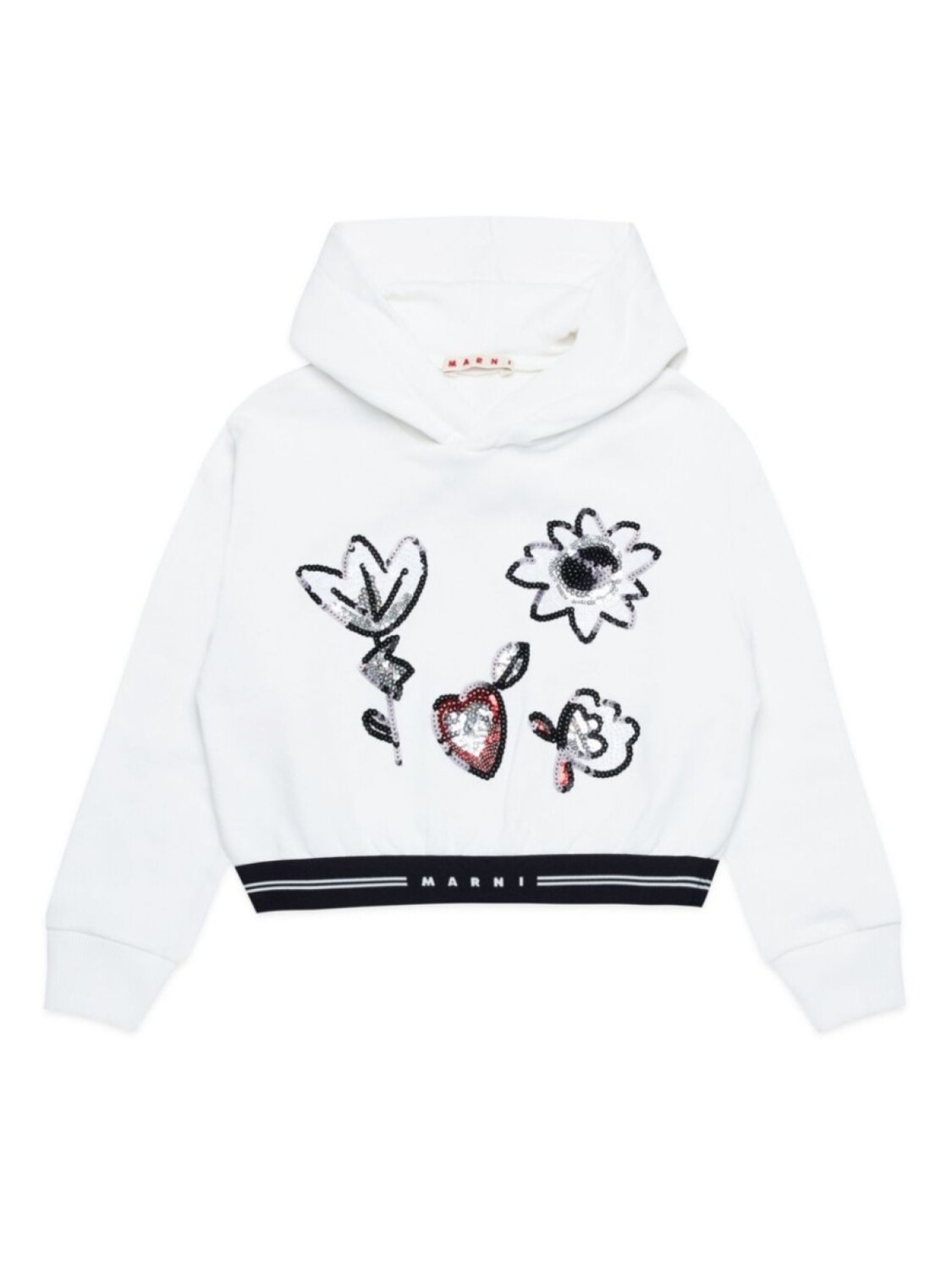 

Marni Kids худи с пайетками, белый