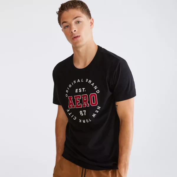 

Мужская графическая футболка Aeropostale, цвет dark black