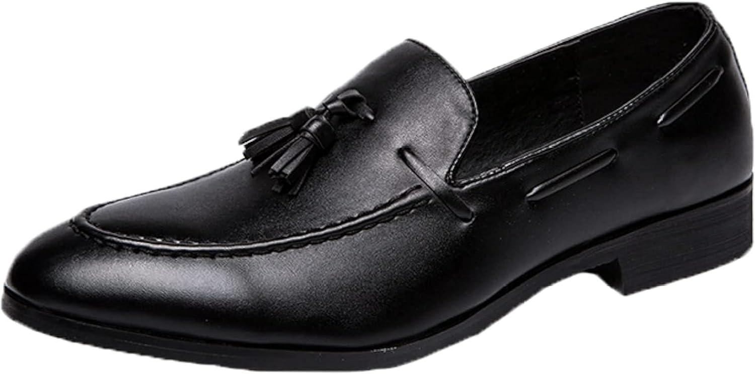 

Мужская свадебная обувь OXCOWNIU, лоферы с заостренными кисточками, вечерние туфли, пенни-лоферы, кожаная обувь, черный