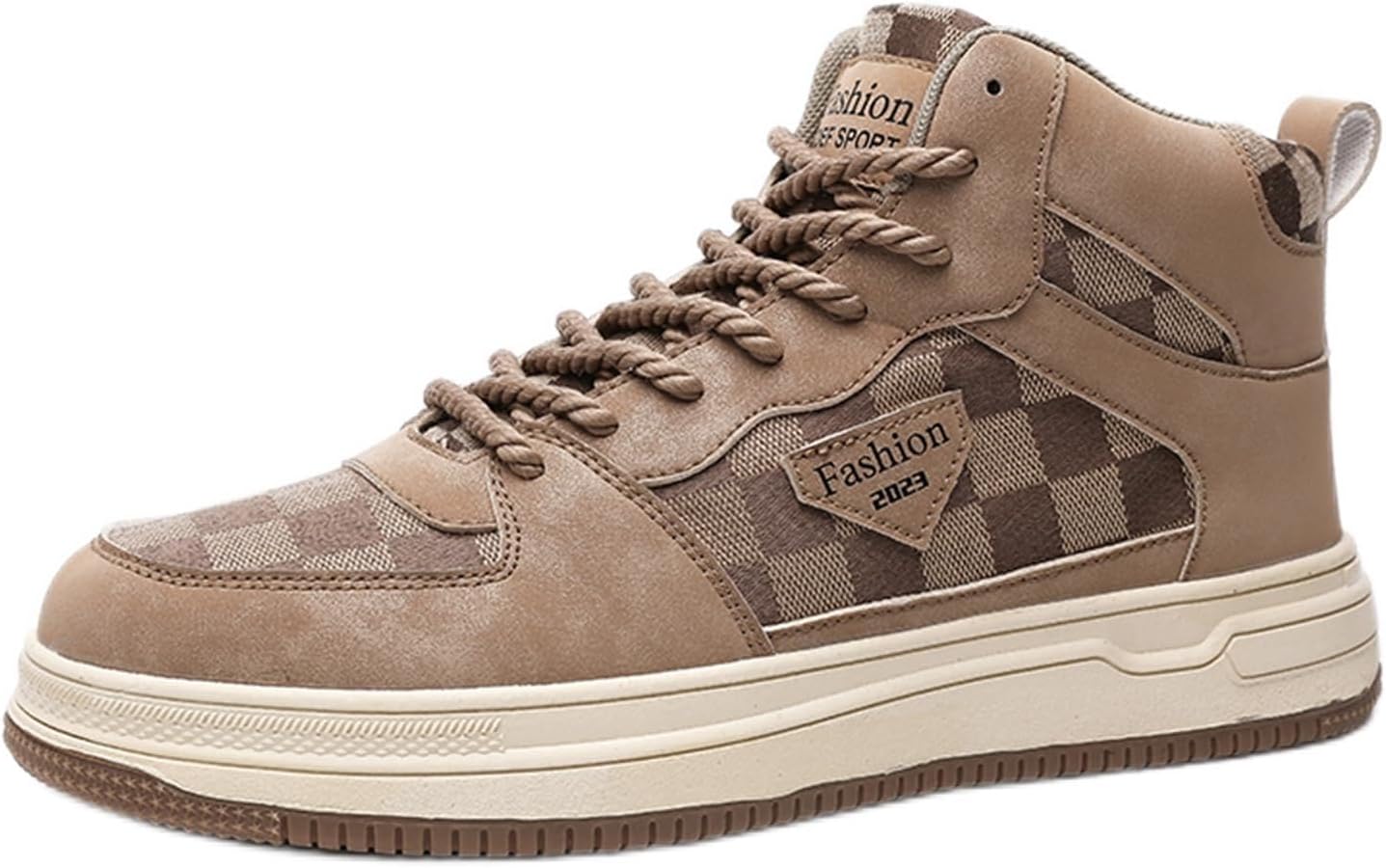 

Мужские высокие кеды GSIGUL, скейт-кроссовки, повседневная обувь, удобные канвасовые кроссовки для прогулок, модные кеды, коричневый