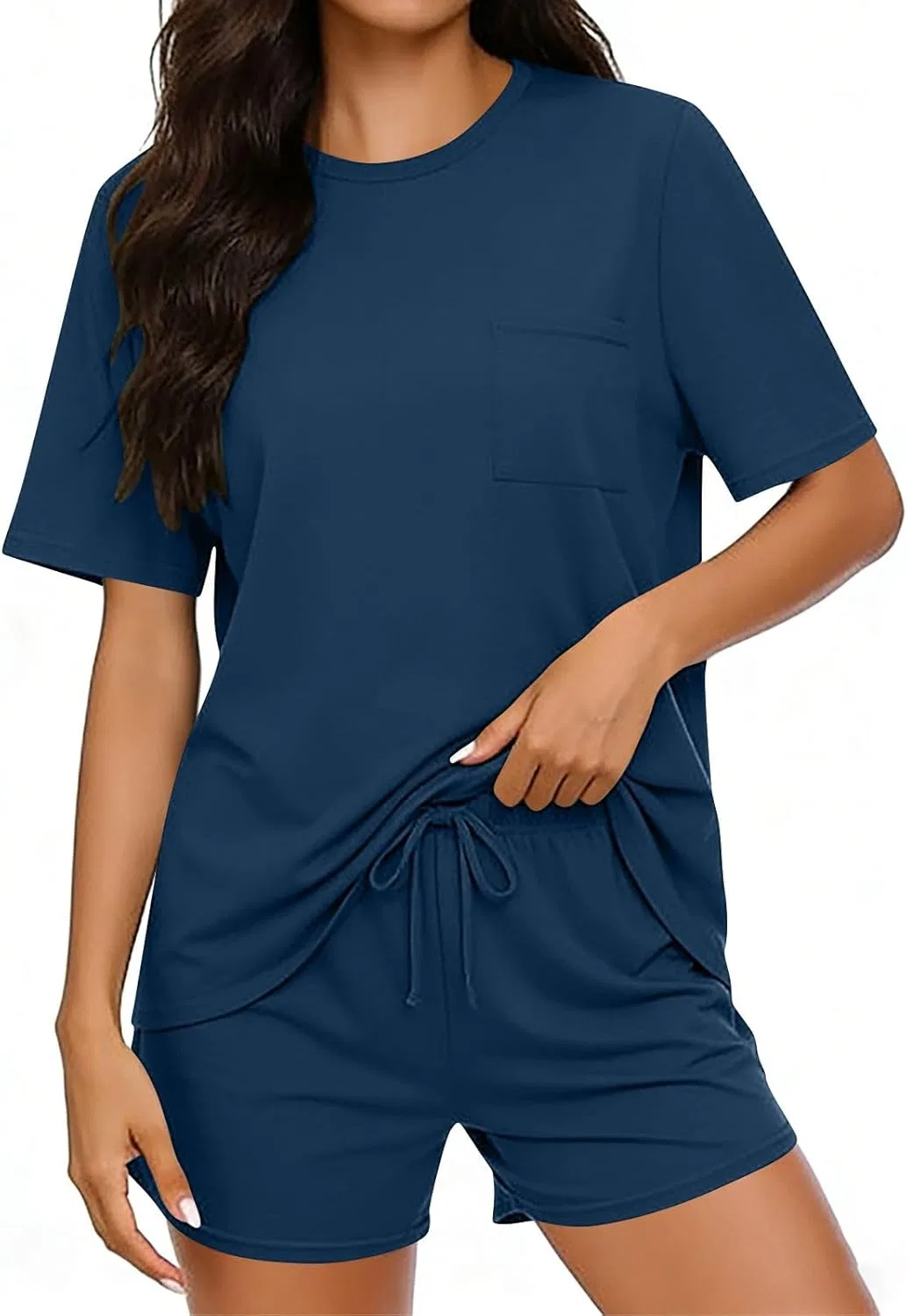 Пижамный комплект из мягкого трикотажа, Navy