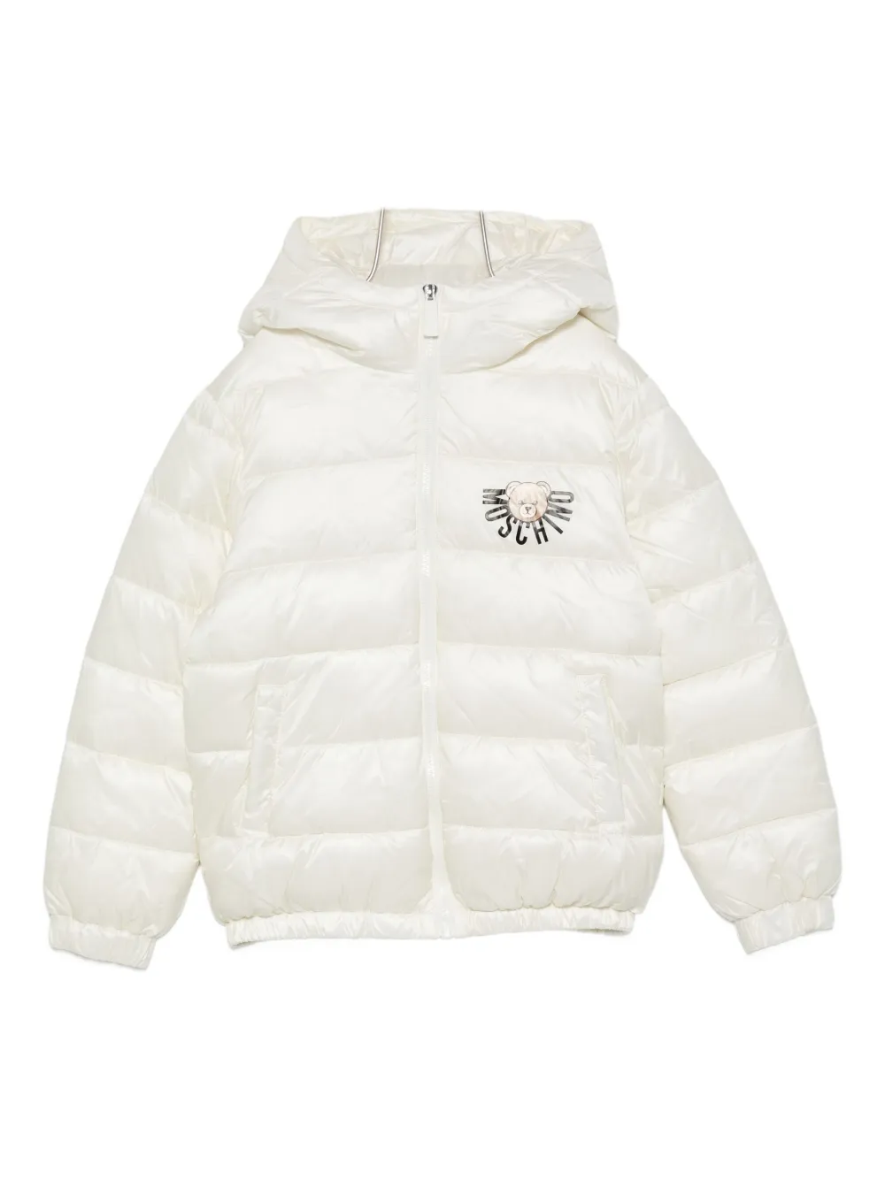 

Утепленная куртка с логотипом Moschino Kids, белый