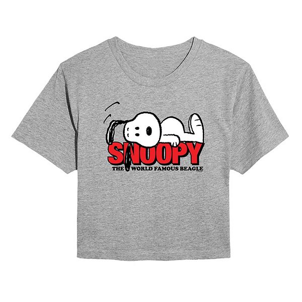 

Футболка Juniors' Peanuts Snoopy The World Famous Beagle Licensed Character, Heather Gray