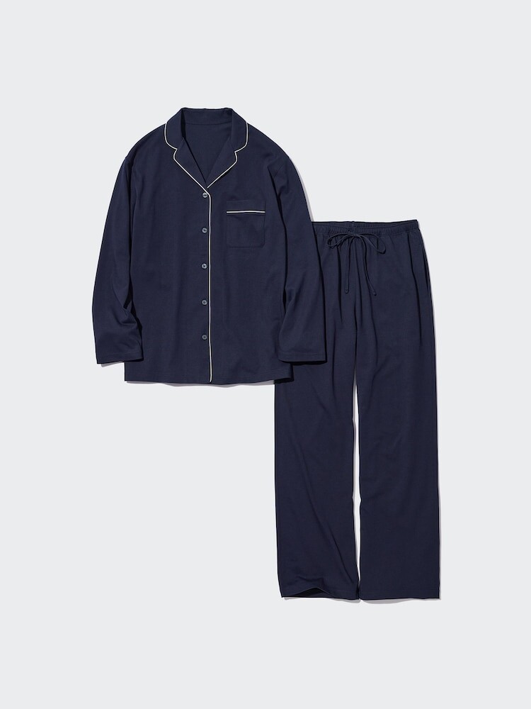 

Хлопковая пижама airism Uniqlo, синий