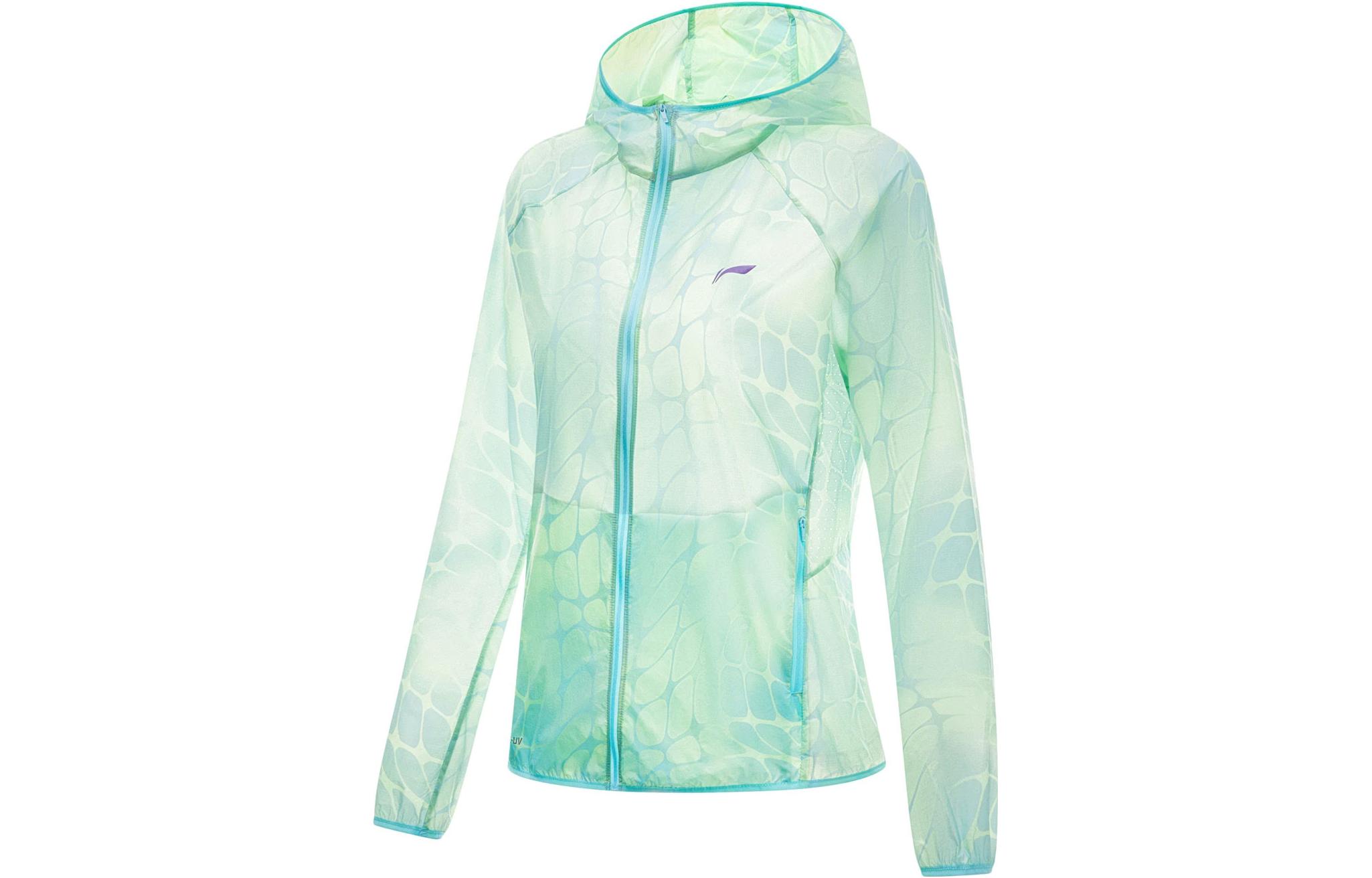 

Женский тренчкот LiNing Running Collection, Light Navy Blue & Neon Green & Standard White Full Coverage Print