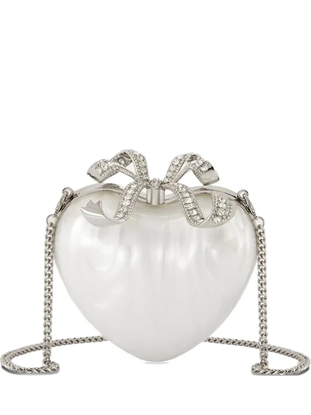 

Клатч в форме сердца, украшенный кристаллами Self-Portrait, нейтральный