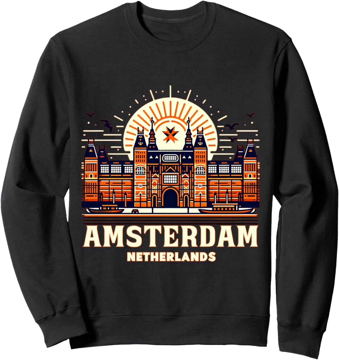 

Сувенир из Рейксмузеума в Амстердаме, голландская толстовка Amsterdam Netherlands Merch, черный