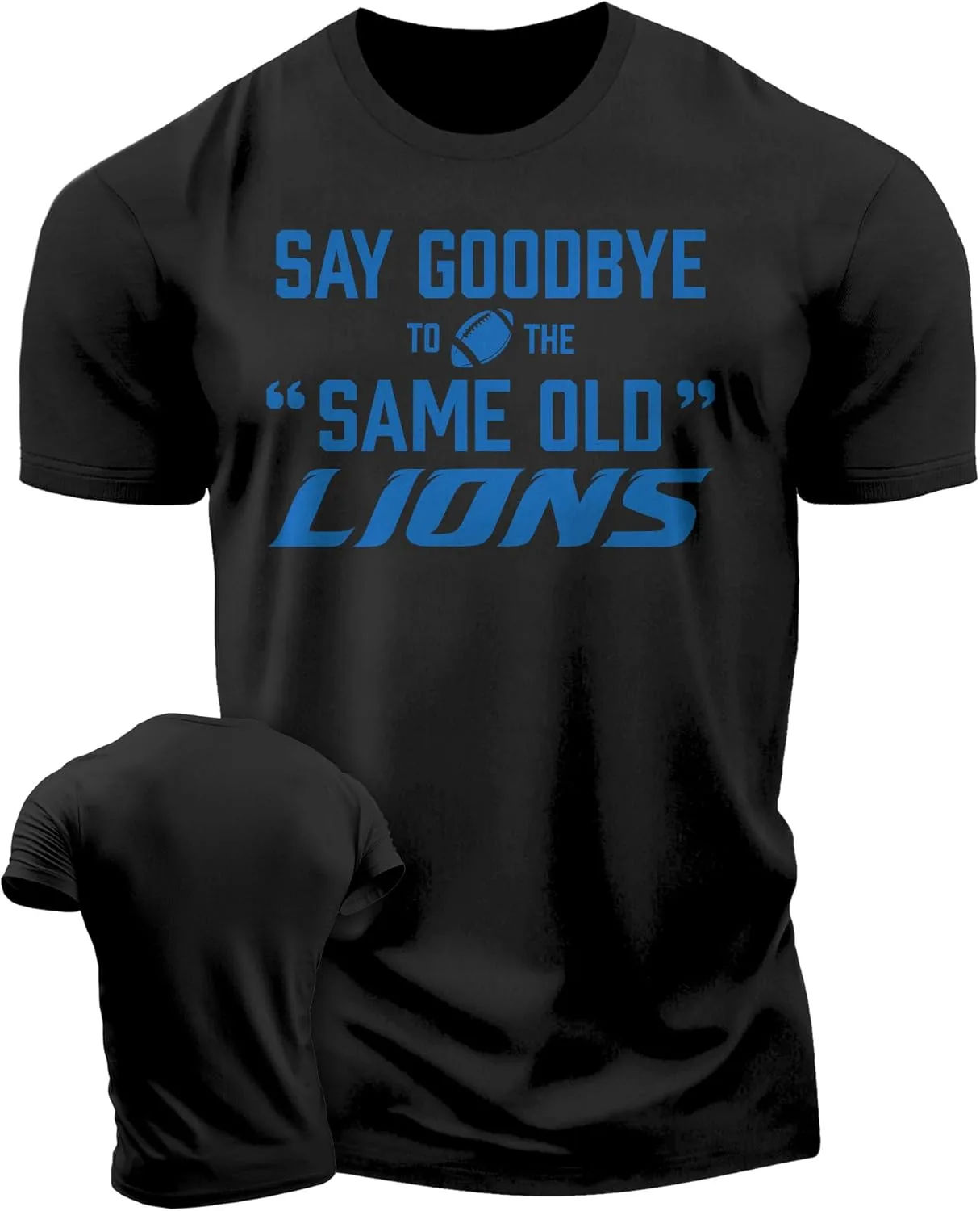Футболка Detroit Football, Lions, Not Same Old Lions мужская для тренировок, атлетический крой, с коротким рукавом Generic, черный