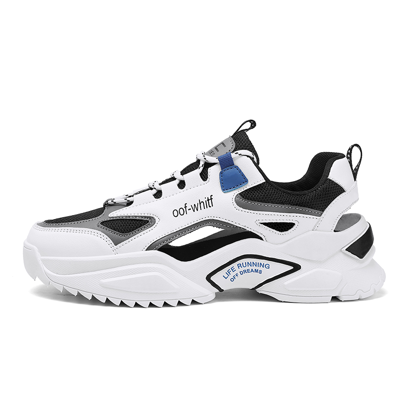 

Низкие кроссовки для бега для детей и подростков с амортизацией, износостойкостью и упругостью Cotton Gene, белый/синий/черный