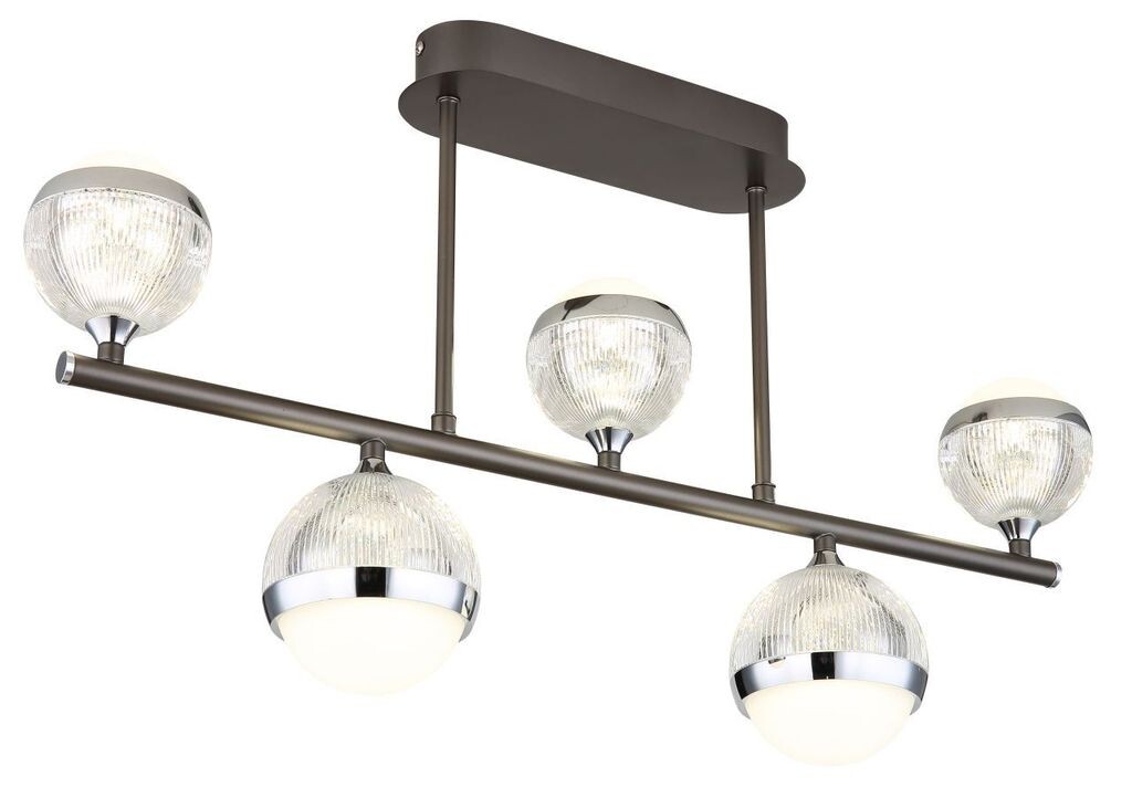 

[T] Потолочный светильник Globo Lighting, металлический матовый титановый цвет, прозрачный акрил, хромированный алюминий, регулировка яркости, несколько уровней с помощью настенного переключателя, фиксация цветов, функция памяти, ночник, пульт д...