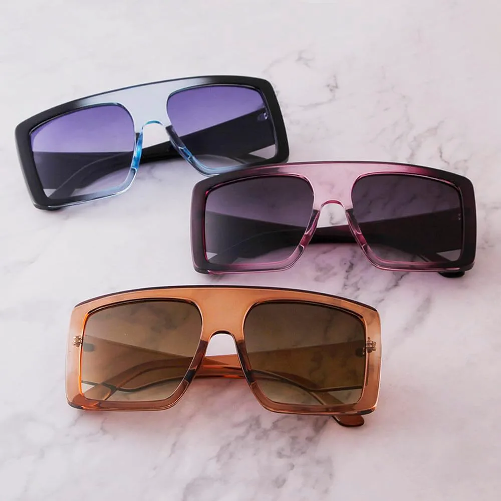 

Винтажные солнцезащитные очки большого размера для женщин, роскошные, модные, в стиле ретро, ​​розовые, с прозрачной оправой, солнцезащитные очки-щиток generic, C2