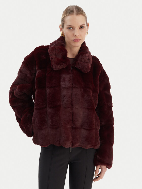 

Меховое пальто relaxed fit Sylvie 59474JB4 Bardot, красный