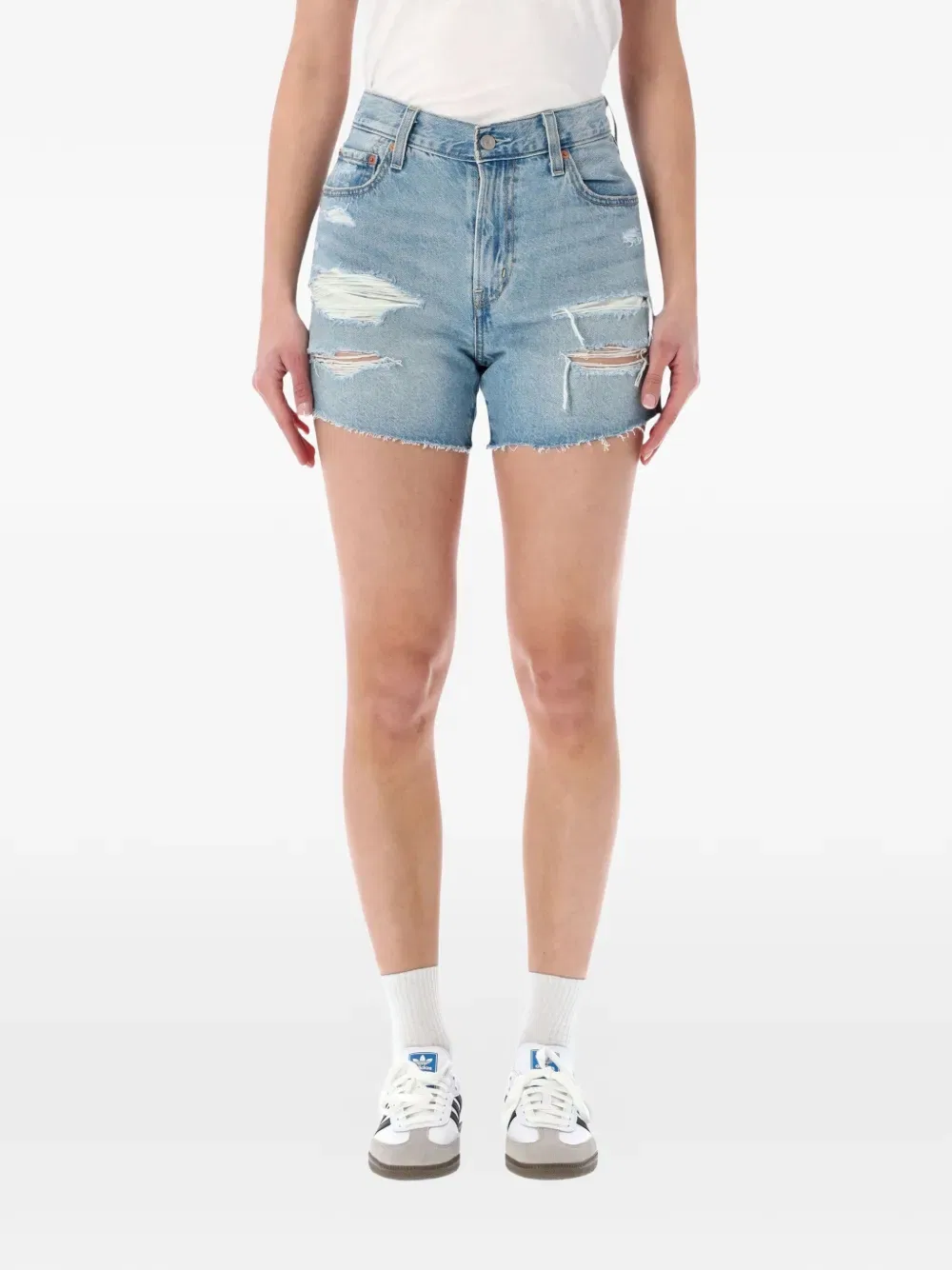 Потертые шорты с эффектом ребер Levi'S, синий