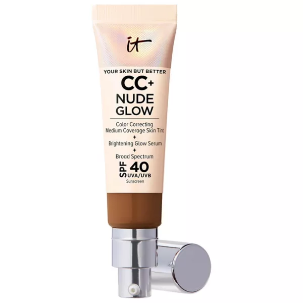 

Cc+ nude glow легкая тональная основа + сыворотка для сияния с spf 40 и ниацинамидом It Cosmetics, цвет neutral rich
