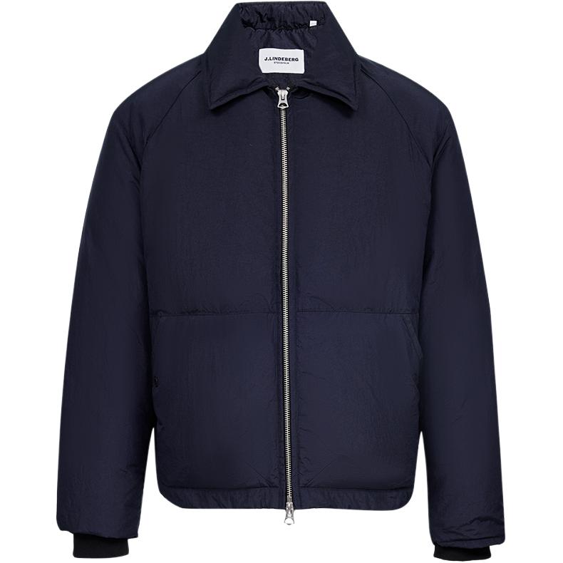 

J.Lindeberg Мужская пуховая куртка PAF, черного цвета, с синим отворотом, утолщенная