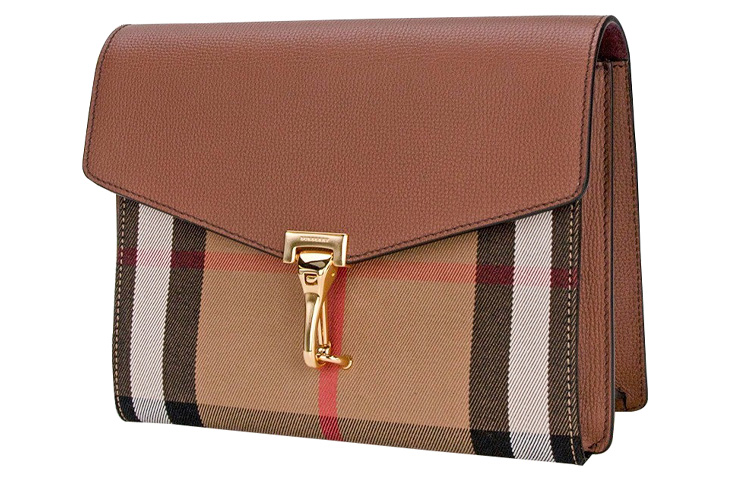 Burberry Кожаная сумка-мессенджер из коровьей кожи, через плечо, кроссбоди маленькая женская коричневая — фото 2